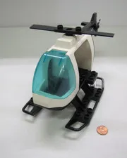 Lego Duplo Black & White Police Helicopter Propeller Skids Windscreen Vintage