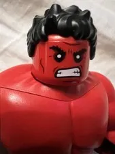 LEGO Red Hulk Bigfig Minifigure with Black Hair and Black Shorts
