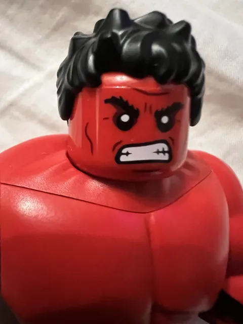 LEGO Red Hulk Bigfig Minifigure with Black Hair and Black Shorts
