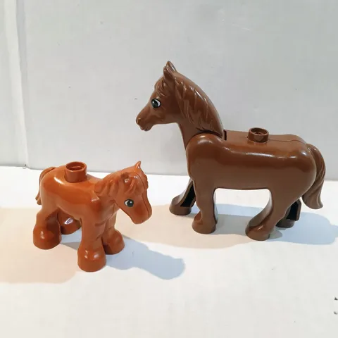 Lego Duplo Dark Brown Horse & Orange Pony Replacements-Horse Stables Set-2010