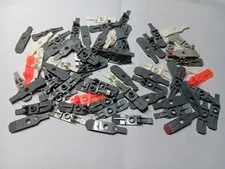 LEGO BULK LOT OF 72 MINIFIGURE UTENSIL SKI WITH & WITHOUT HINGE WHITE GRAY
