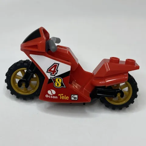 LEGO City Red Racing Motorcycle Octan #4 w Stickers