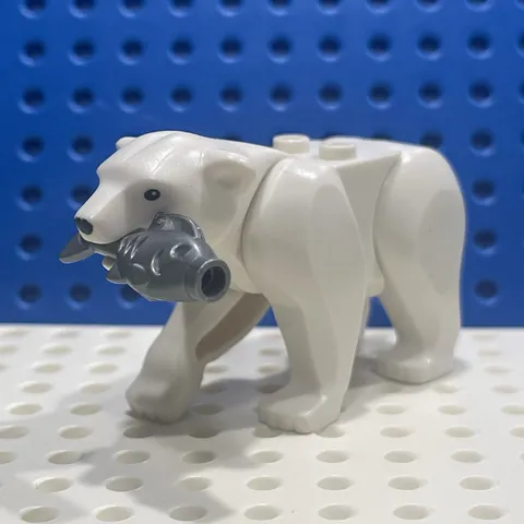 Lego Animal Polar Bear 98295c01pb01 White 2 Studs on Back Black Eyes Arctic Sets