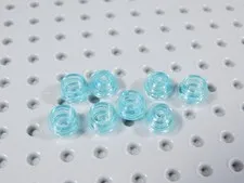 LEGO Lot of 8 Trans Light Blue 1x1 Round Plates BA