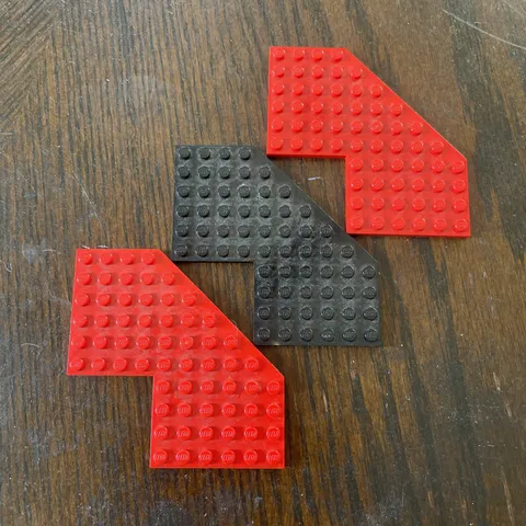 LEGO Part 2401 (1pc) Wedge Modified Plate 10x10 Cutout with 4x4 cutout
