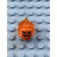 Lego Jack O’Lantern Pumpkin Head w/Trans-Orange Flaming Hair #26990pb01