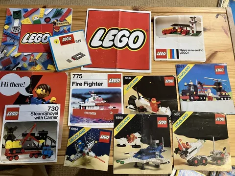 Lot of 1970's 1980's LEGO Instruction Manuals Catalogs, Space City LOOK