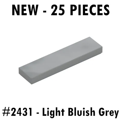 Lego Tile 1x4 (2431) Light Bluish Grey - New - 25 pieces