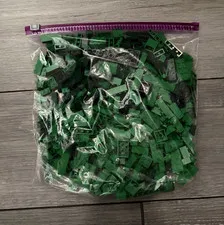 LEGO Bulk Lot Mixed Bricks Pieces & Parts Green Plastic Polybag - 1 Pound