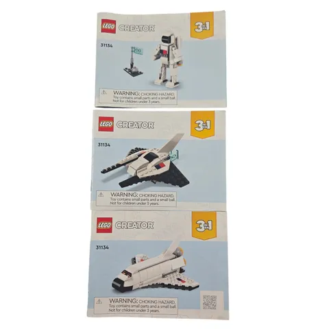 LEGO Creator 31134 Space Shuttle Instructions Set of 3 Replacement Manual