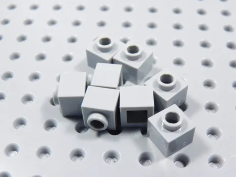 LEGO Lot of 8 Light Bluish Gray 1x1x2/3 Bricks w/ Open Stud BR