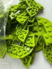 LEGO-NEW -#18646-LIME-PLATE/ROUND/1/2/3 X 6 W/ HALF CUTOUT-5 PIECE