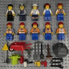 Lego City Construction Minifigures Lot and Accessories