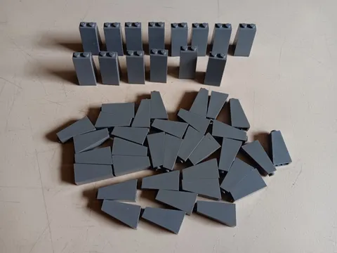 LEGO BULK LOT 48 DARK BLUISH GRAY SLOPES 75° 2X1X3 2X2X3