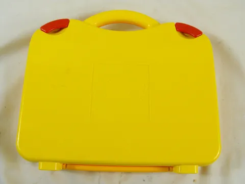 LEGO Yellow And Orange 11” X 9” Plastic Carrying Case With Latches And Dividers