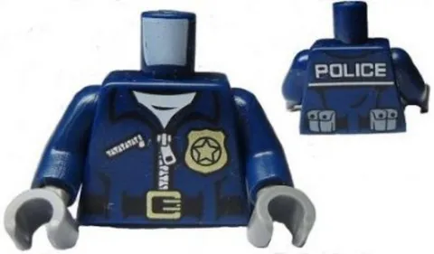 LEGO® Part 973pb1547c01 - Torso Police Jacket with White Undershirt