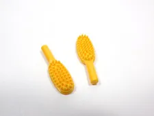 LEGO Lot of 2 Bright Yellow Orange Hairbrush Accessory Minifig Q7
