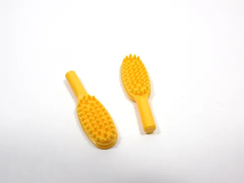 LEGO Lot of 2 Bright Yellow Orange Hairbrush Accessory Minifig Q7