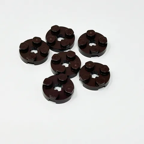 4032 LEGO Parts Plate Round 2x2 w/ Axle Hole X DARK BROWN (6)