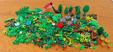 LOT OF LEGO ASSORTED FOLIAGE PARTS - 7.8 OZS. - PLANTS-ROCKS-FLOWERS -LEAVES