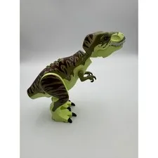 LEGO Dino T-Rex Dinosaur Figure Lime Green Dark Brown Stripes 2010 5885 5882