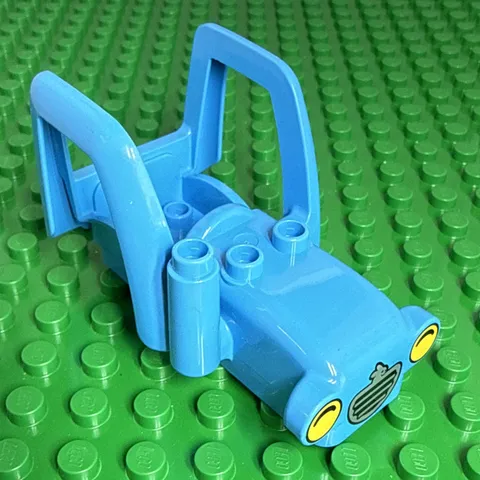 Lego Duplo Blue Tractor Top - rabbit on front - Fits 2 x 6 base - 10525