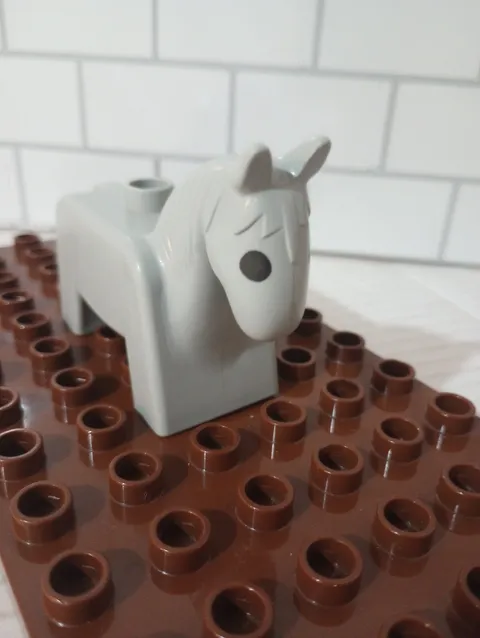 Interlego AG Lego A/S Duplo Gray Horse Donkey Animal Figure Vintage Retired Fig