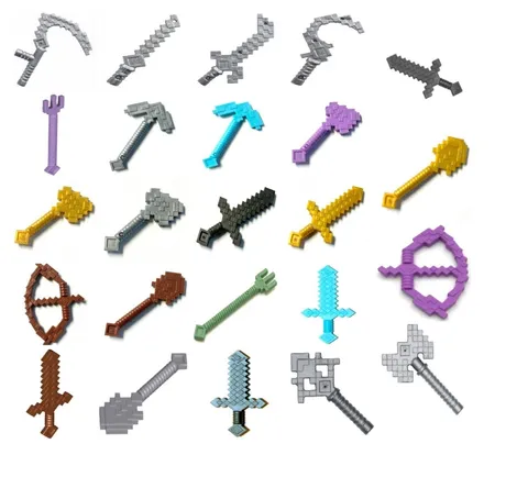 Lego Minifigure Minecraft Weapon Utensils pickaxe axe shovel sword bow Trident