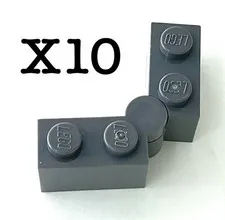 Lego Hinge Bricks - Dark Stone Gray - 3830 3831 - 10 Pieces