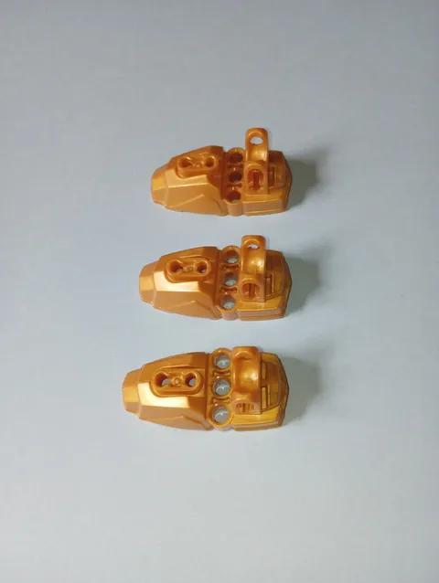 3 pieces Bionicle Lego Pearl Gold 90661 Star Wars Hero Factory Foot WYSIWYG 3 pc