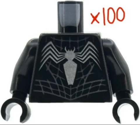 LEGO | Minifigure Torso - White Spider w/ Muscles Venom - Used sh1113 Torso x100
