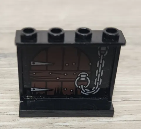 Lego 60581pb025 Black Panel 1 x 4 x 3 Side Supports Wooden Door Chain Orthanc