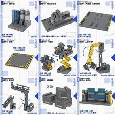 MOC Building Blocks Military Robot Base Army Scene Tower House Weapon Set Lot