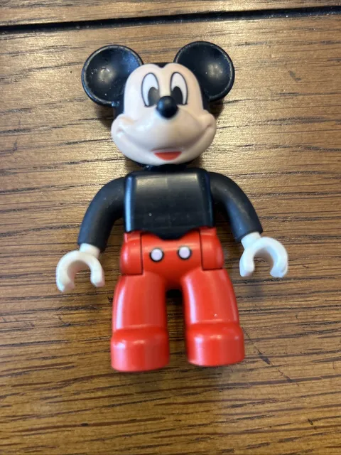 LEGO Duplo Mickey Mouse Figure Disney Plain Black Torso Red Clubhouse Minifigure