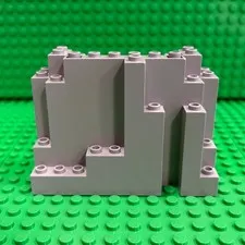 LEGO Rock Panel 4 x 10 x 6 Rectangular (BURP) : Light Bluish Gray : 6082