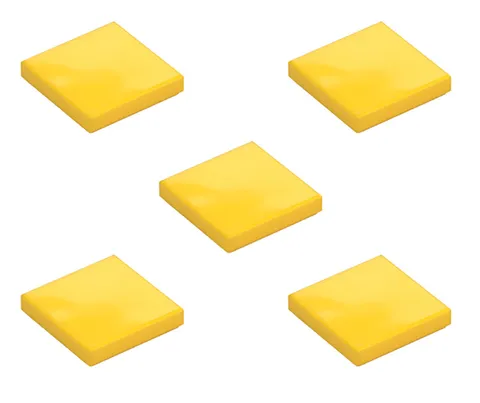 5 New LEGO Yellow 2x2 Tile smooth flat panel tiles bright yellow 3068 306824
