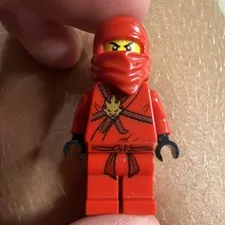 LEGO Red Ninja Minifigure w/ Hood Mask/Head Wrap & Black Hands