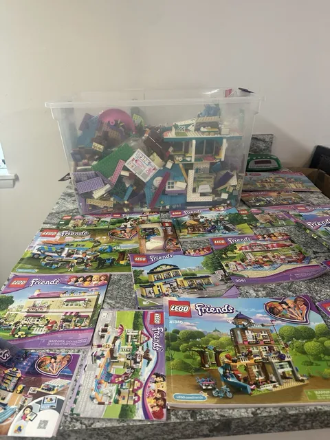 LEGOS HUGE Mixed Lot of Legos Friends Minifigs Accessories Instructions