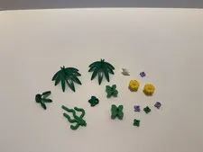 Lego Accessories And Small Parts Foliage & Flowers & A White Bird 15 Pieces