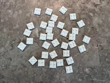 LEGO Parts Lot (34) , 2x2 White Plate , Part# 3022