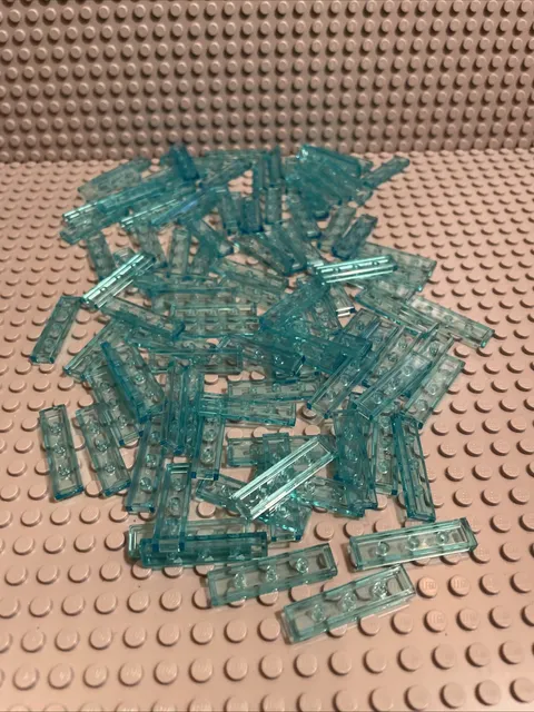 LEGO Trans-Light Blue 1x4 Tile (2431), Lot Of 100