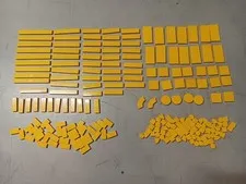 LEGO BULK LOT OF 208 YELLOW SMOOTH TILES 1X1 1X2 1X3 1X4 1X6 1X8 2X2 2X4
