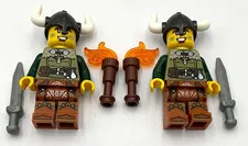 Lego 2 New Viking Minifigures Men People with Swords Castle People