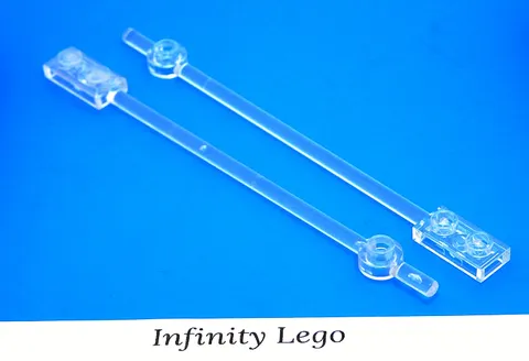 5 LEGO Trans-Clear  Bar 1x12 w Plate 1x2 Solid Studs & 1X1 Round Plate End 99784