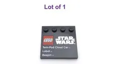 Lego 4x4 Tile Studs on Edge Black Star Wars Logo Twin-Pod Cloud Car Lobot Bespin