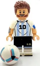 Lego New Lionel Messi Argentina Minifigure Soccer Player Footballer With Ball