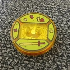 LEGO Yellow/Orange Round Tile Printed Control Panel Gauge Pattern Plastic Part