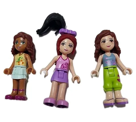 Lego Friends Minifigures Lot of 3 Xtra Hair Minidoll Heartlake City Series 