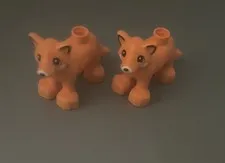 Lego Duplo - Lot Of (2) Orange Fox Animal Figure Pieces