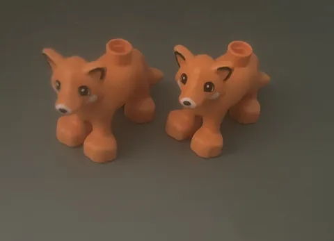 Lego Duplo - Lot Of (2) Orange Fox Animal Figure Pieces